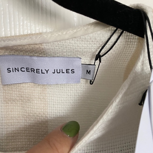 NWT Sincerely Jules Striped Linen Top M - Picture 3 of 6